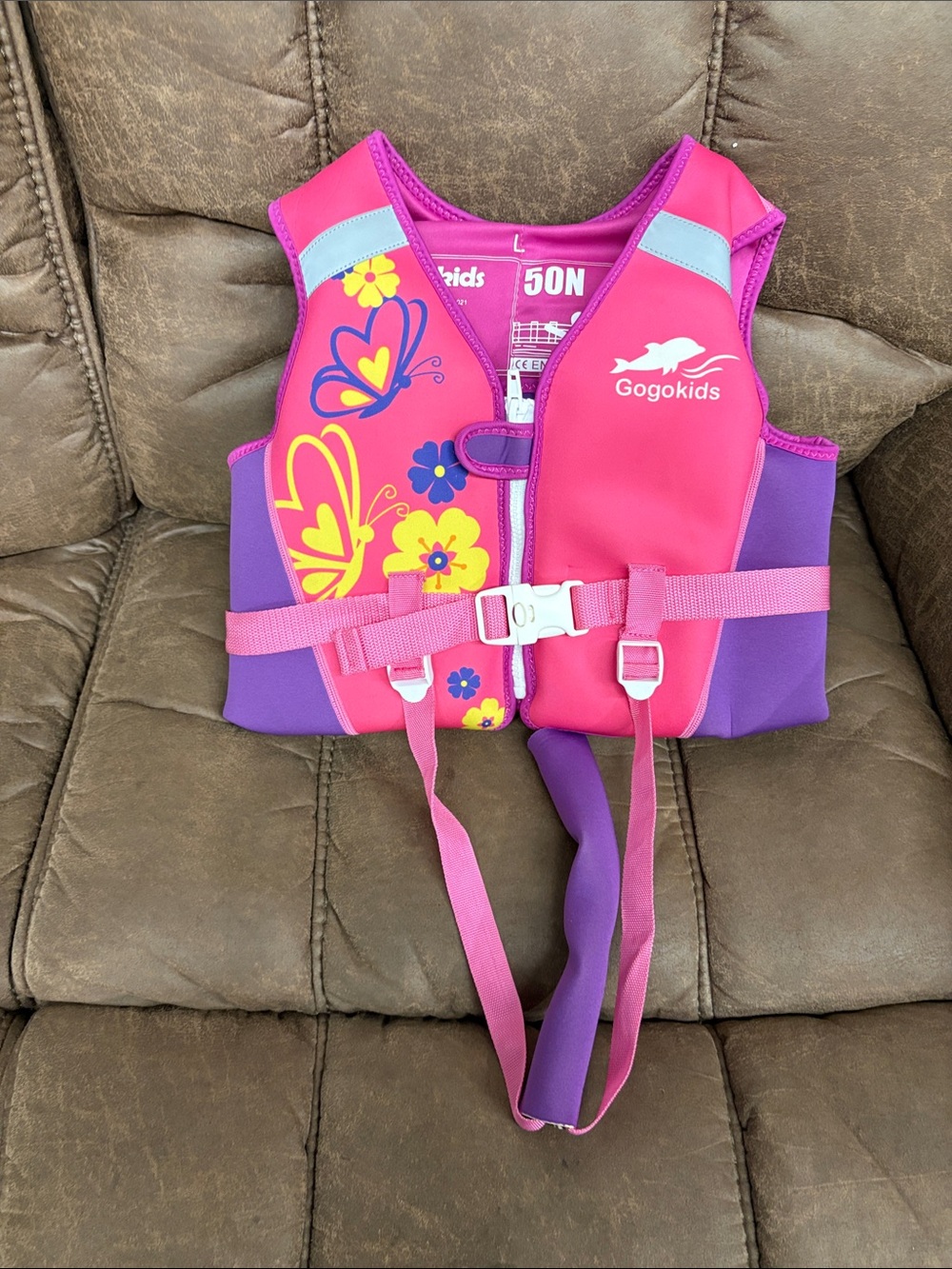 Pink & Purple Butterfly Kids Swim Vest